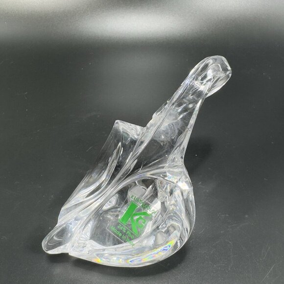 Kristal Color Clear Lead Crystal Glass Made in Italy Swan Duck Bird Paperweight - Picture 6 of 9
